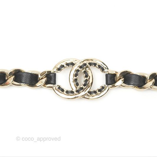 Chanel CC Woven Hair Band/Belt Accessory Black Gold Tone 22P