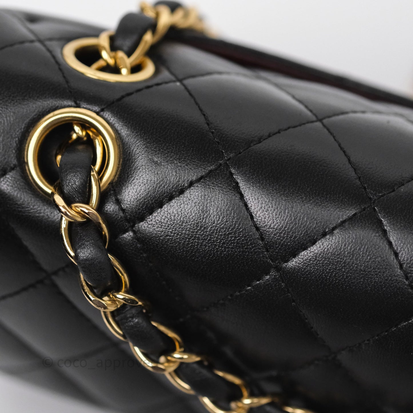 Chanel Small Classic Flap Quilted Black Lambskin Gold Hardware