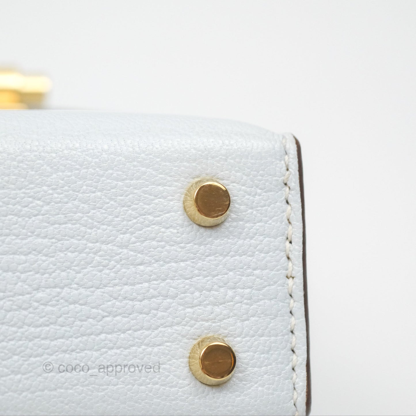 Hermes Mini Verrou Bleu Brume Chèvre Mysore Gold Hardware
