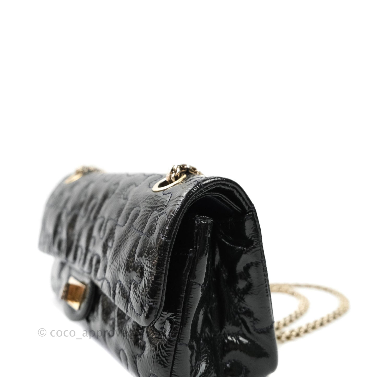Chanel Puzzle 2.55 Reissue East West Flap Dark Green Patent Gold Hardware