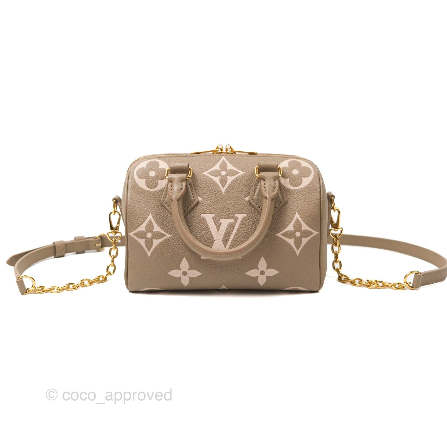 Louis Vuitton Speedy Bandoulière 20 Monogram Empreinte Tourterelle/Cream