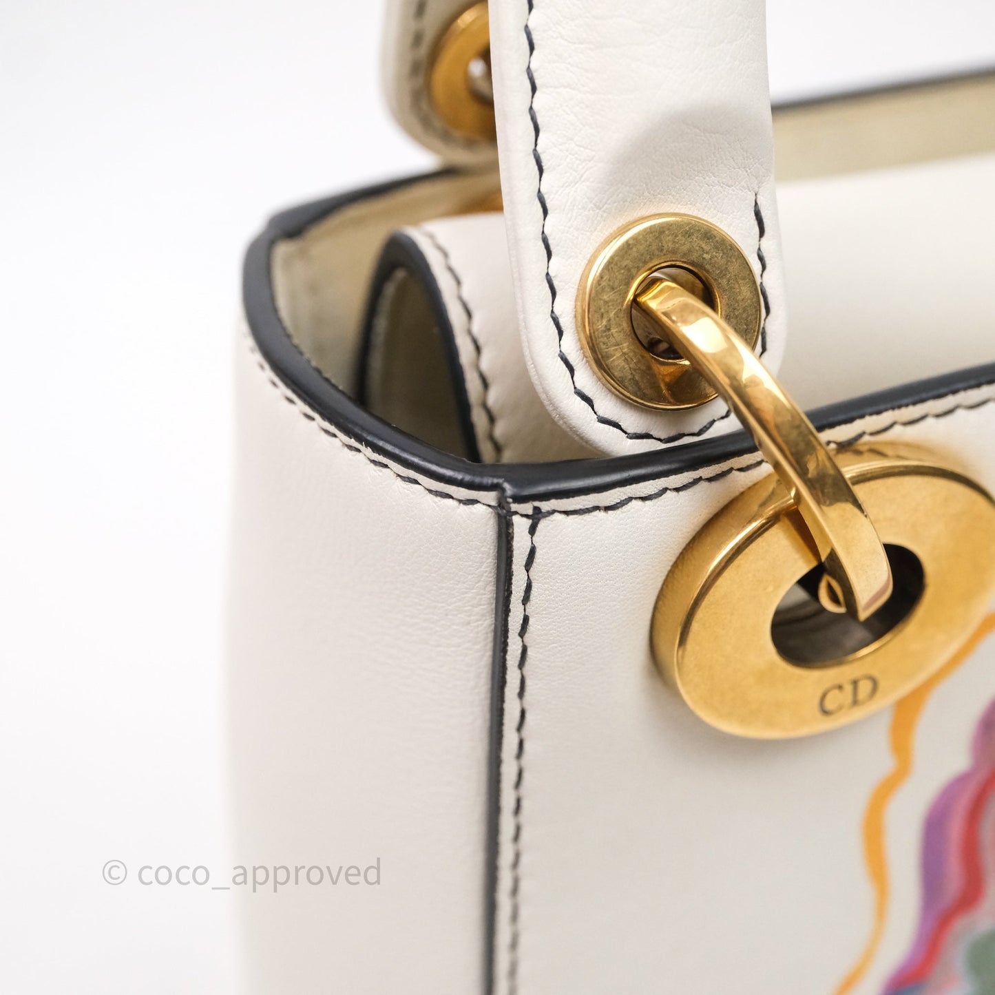 Christian Dior Mini Lady Dior Niki De Saint Phalle Calfskin White