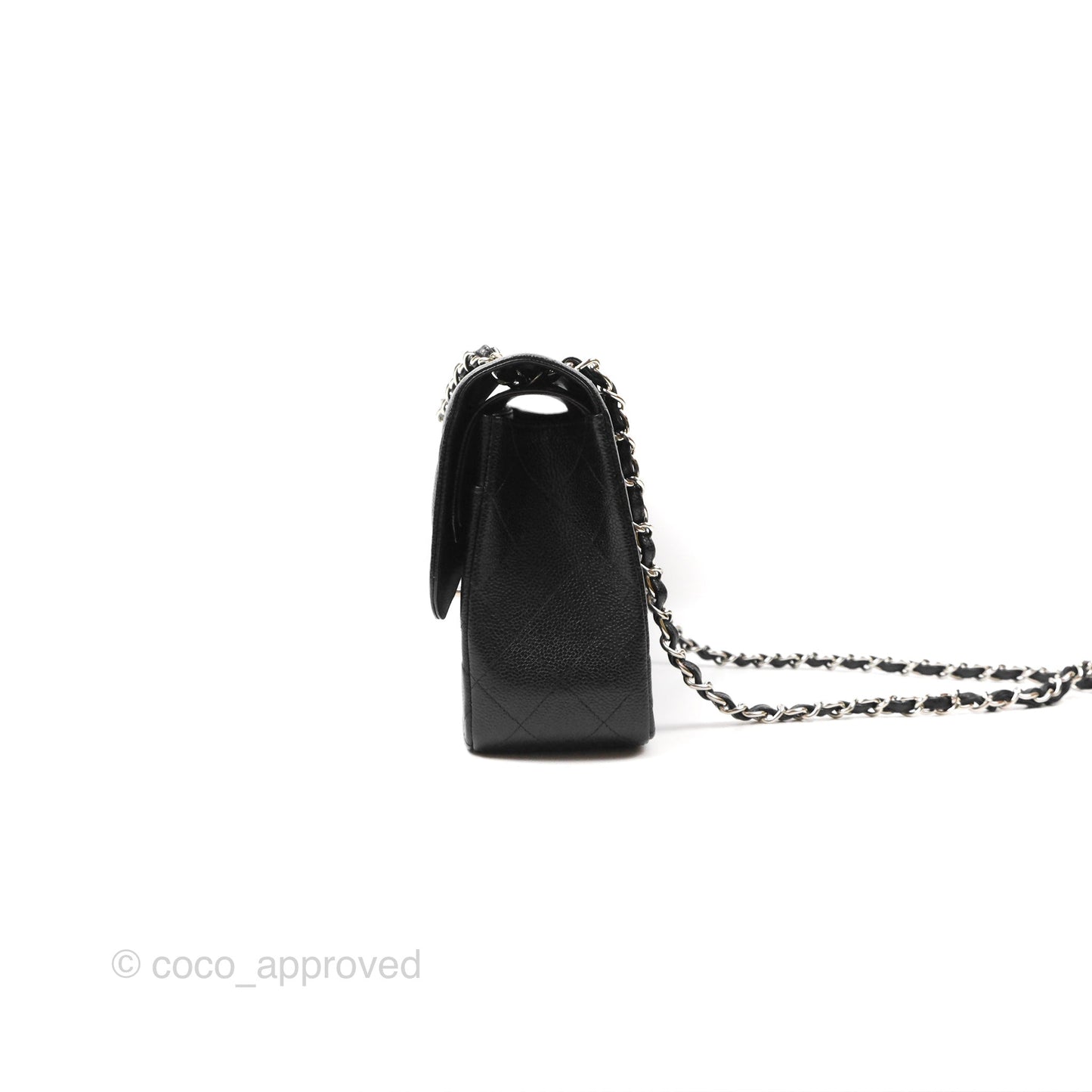Chanel Jumbo Double Flap Quilted Black Caviar Silver Hardware