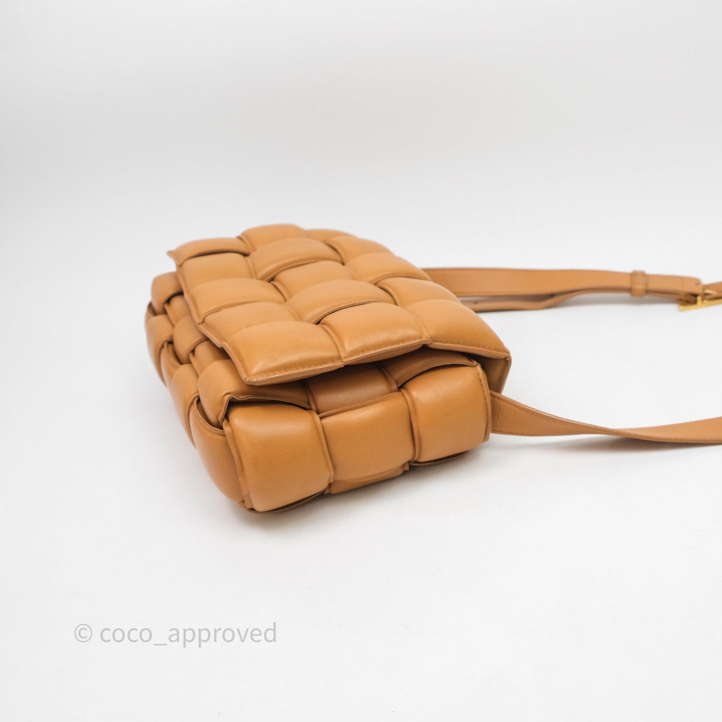 Bottega Veneta Padded Cassette Camel Lambskin