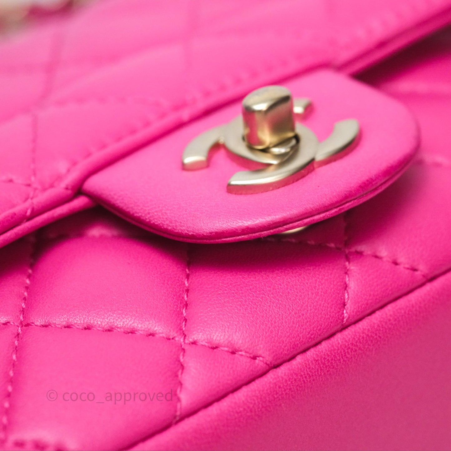 Chanel Quilted Mini Mademoiselle Chic Flap Dark Pink Lambskin Aged Gold Hardware