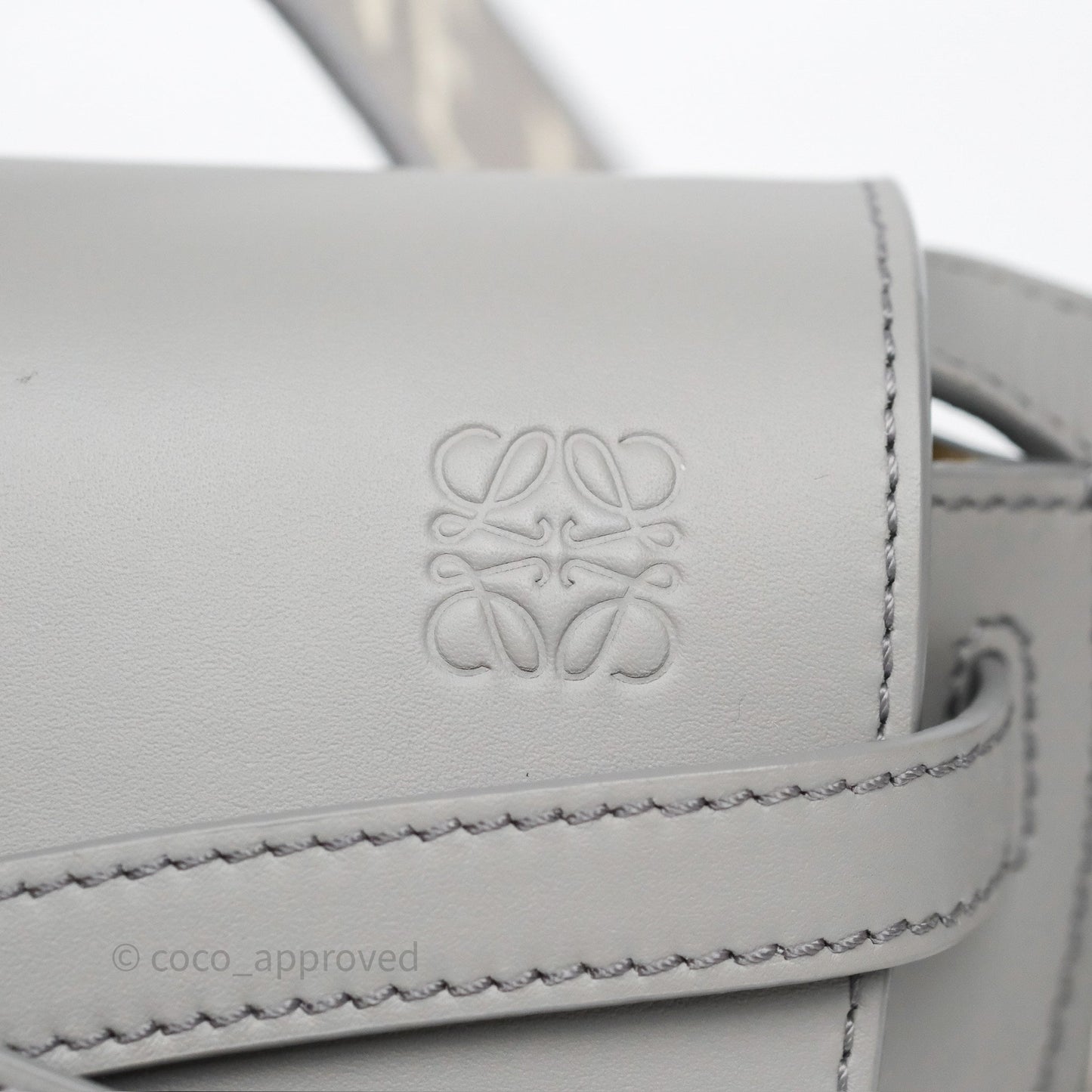 Loewe Mini Gate Dual Bag Grey Soft Calfskin Jacquard Strap