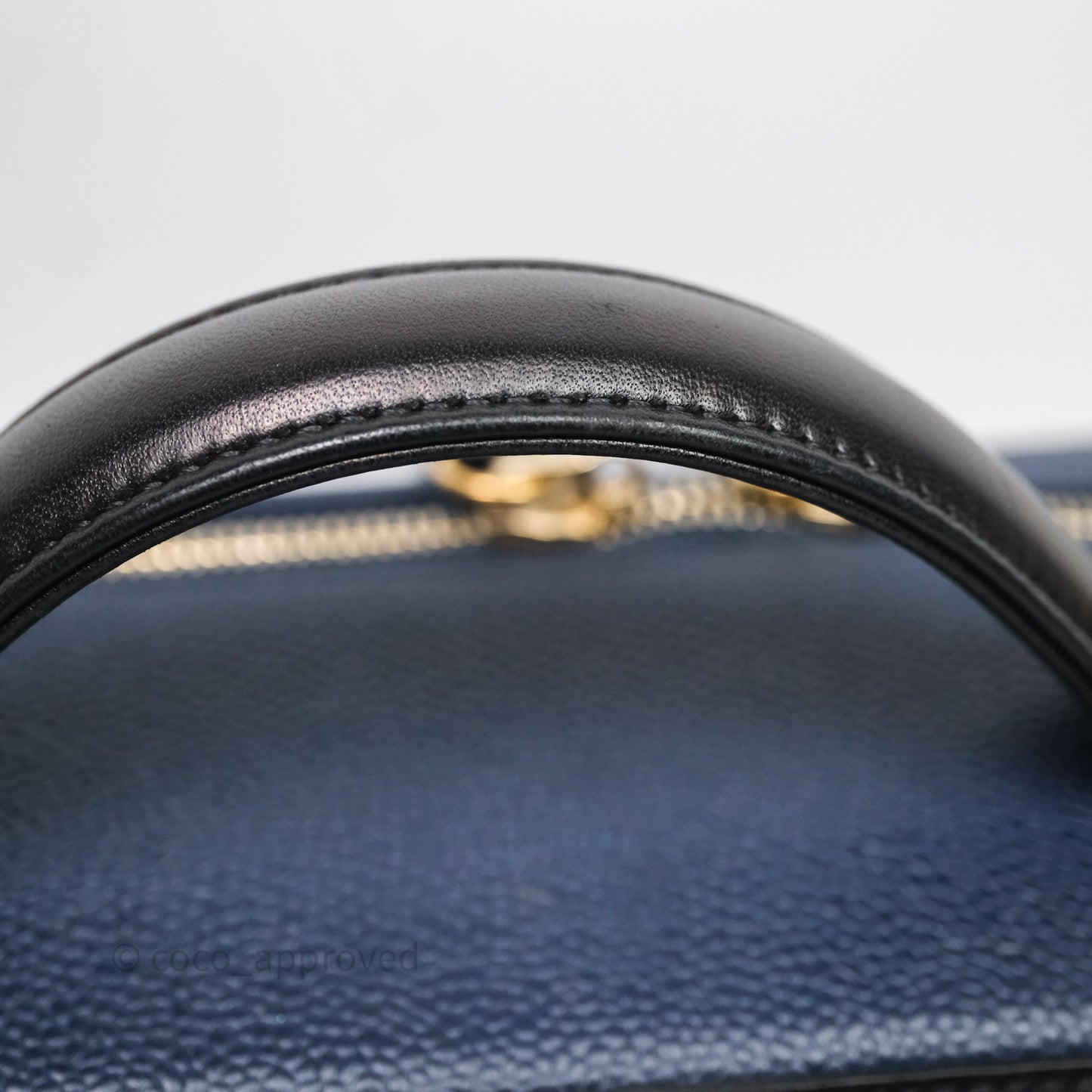 Chanel Quilted Large CC Filigree Vanity Case Navy Black Caviar