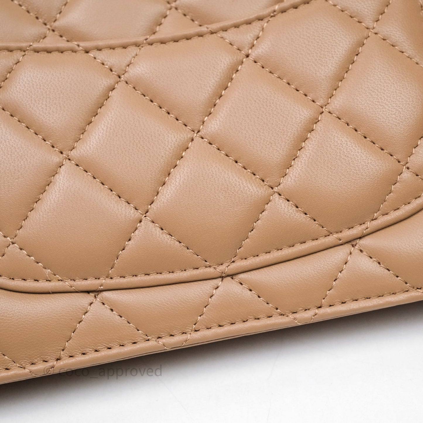 Chanel Small Chunky Chain Flap Bag Lambskin Beige Aged Gold Hardware 22S