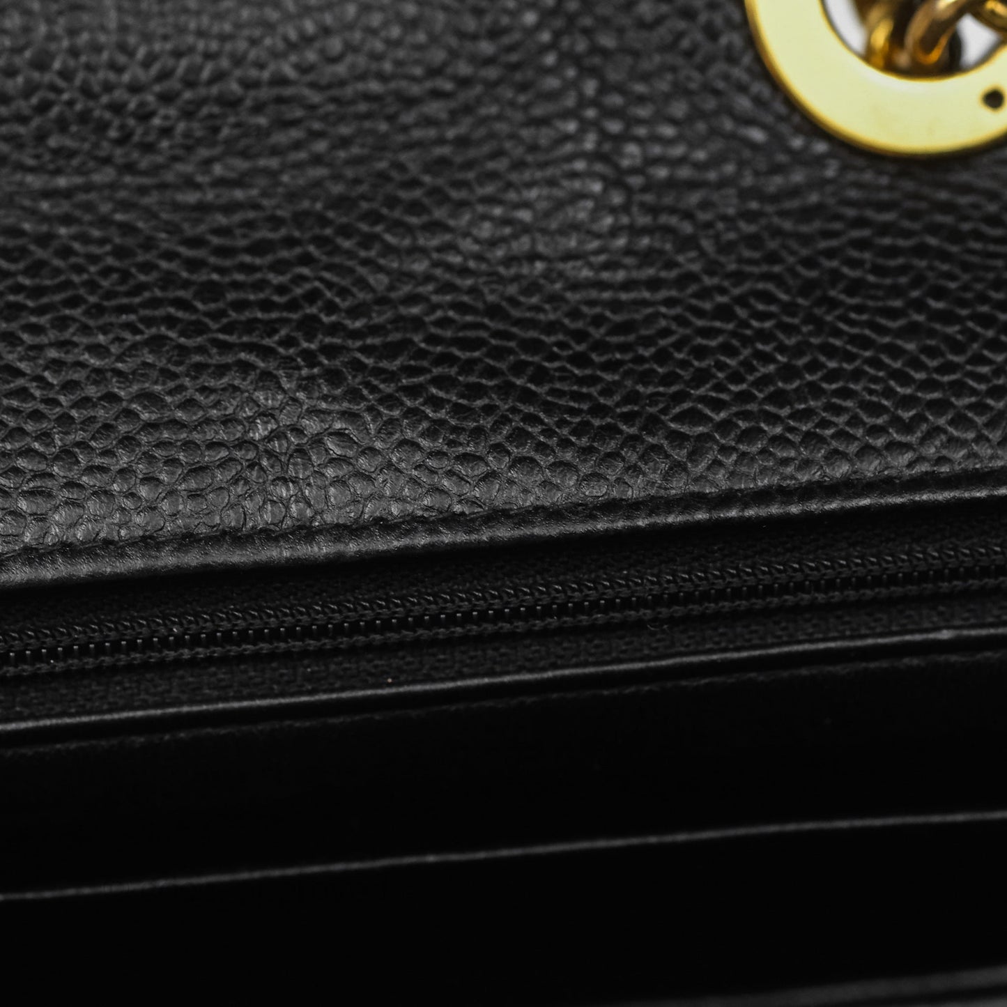 Chanel Vintage Jumbo Single Flap Black Caviar 24K Gold Hardware