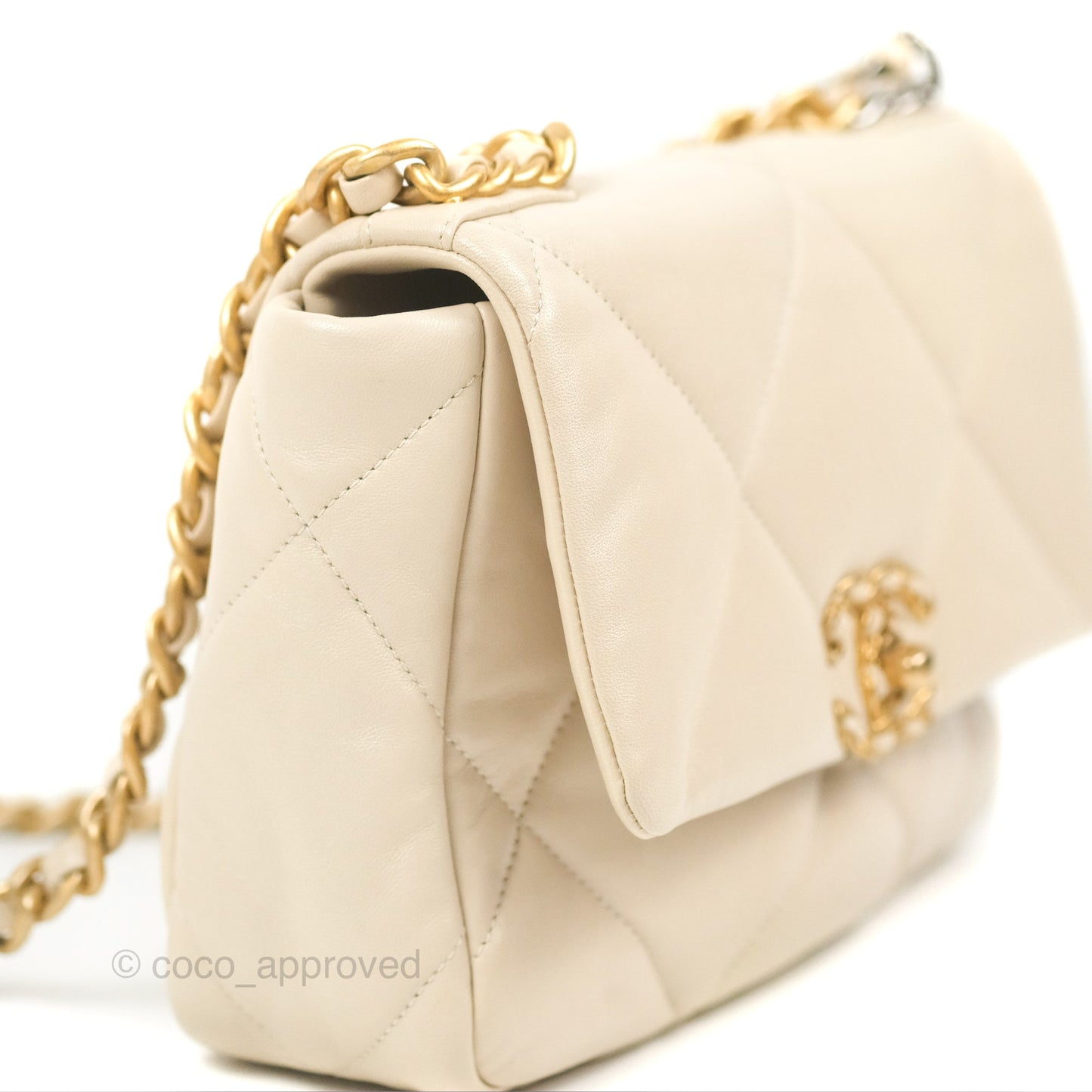 Chanel 19 Small Ivory Beige Mixed Hardware