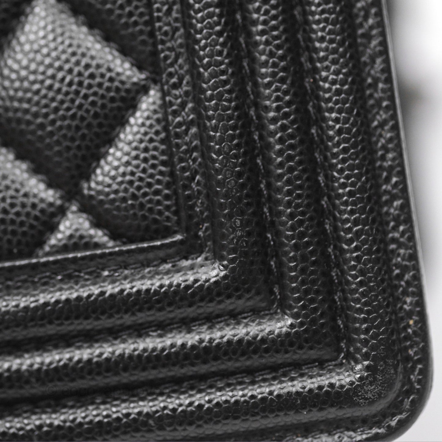 Chanel Medium Boy Quilted Black Caviar Ruthenium Hardware