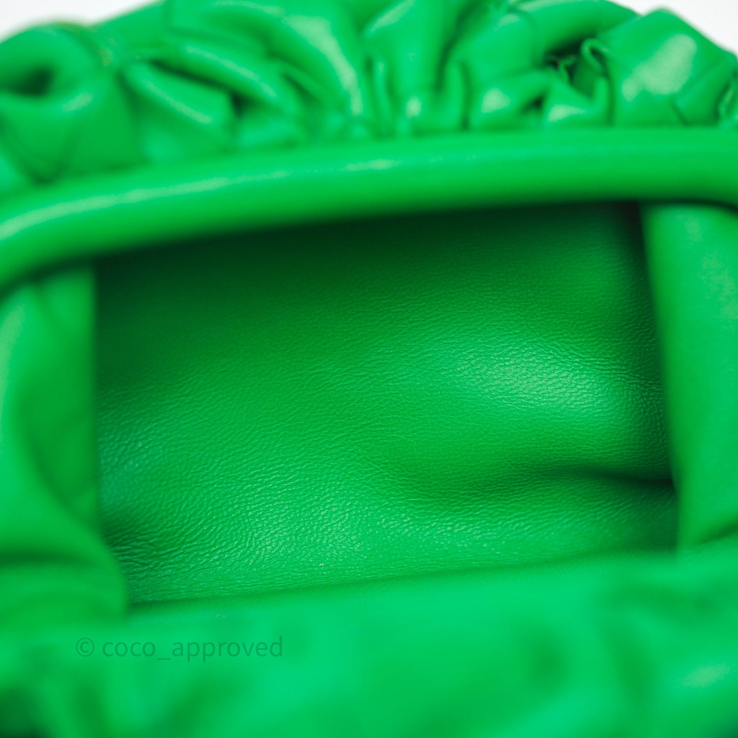 Bottega Veneta Mini Pouch Green Intrecciato Lambskin