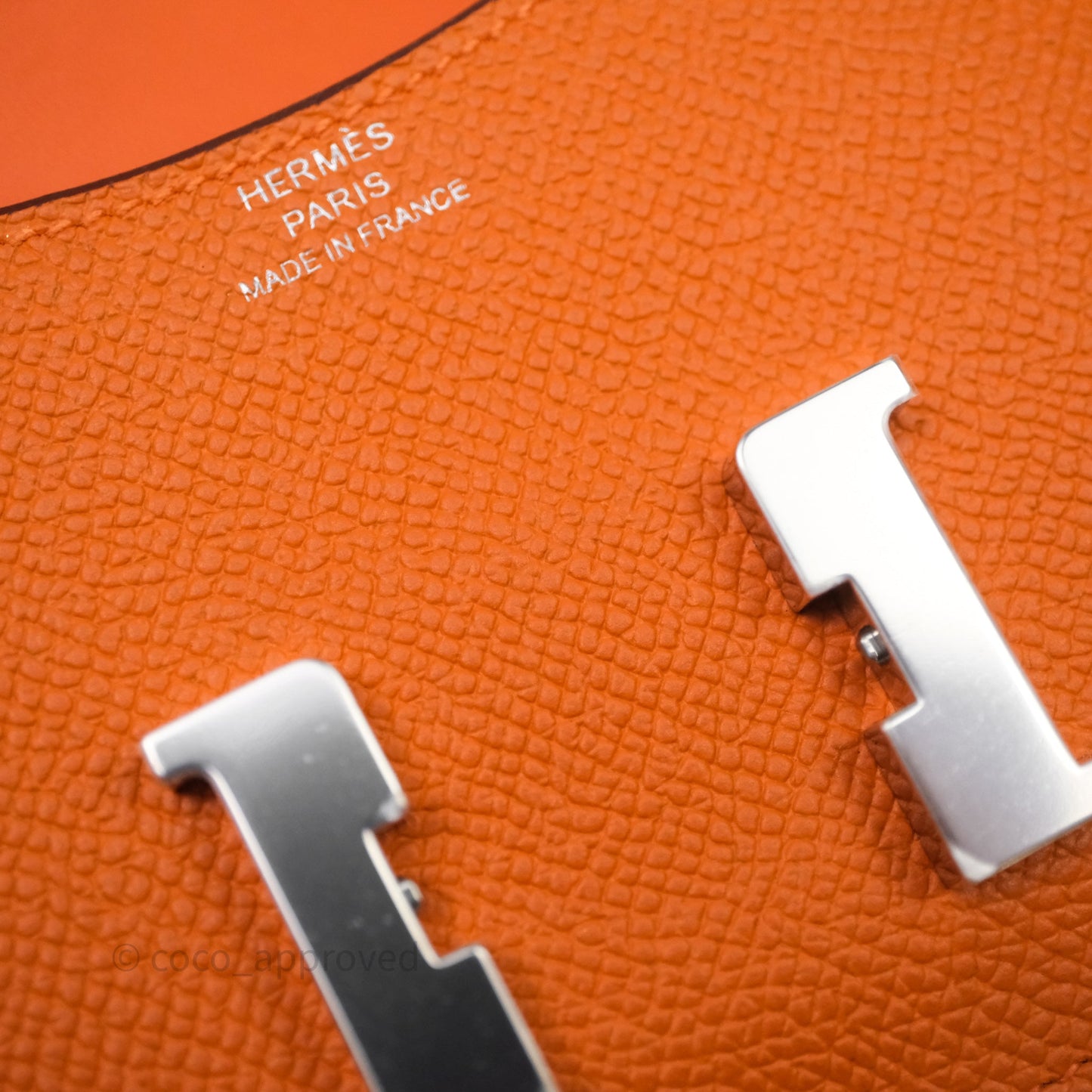 Hermès Constance Slim Wallet Orange 93 Epsom Palladium Hardware