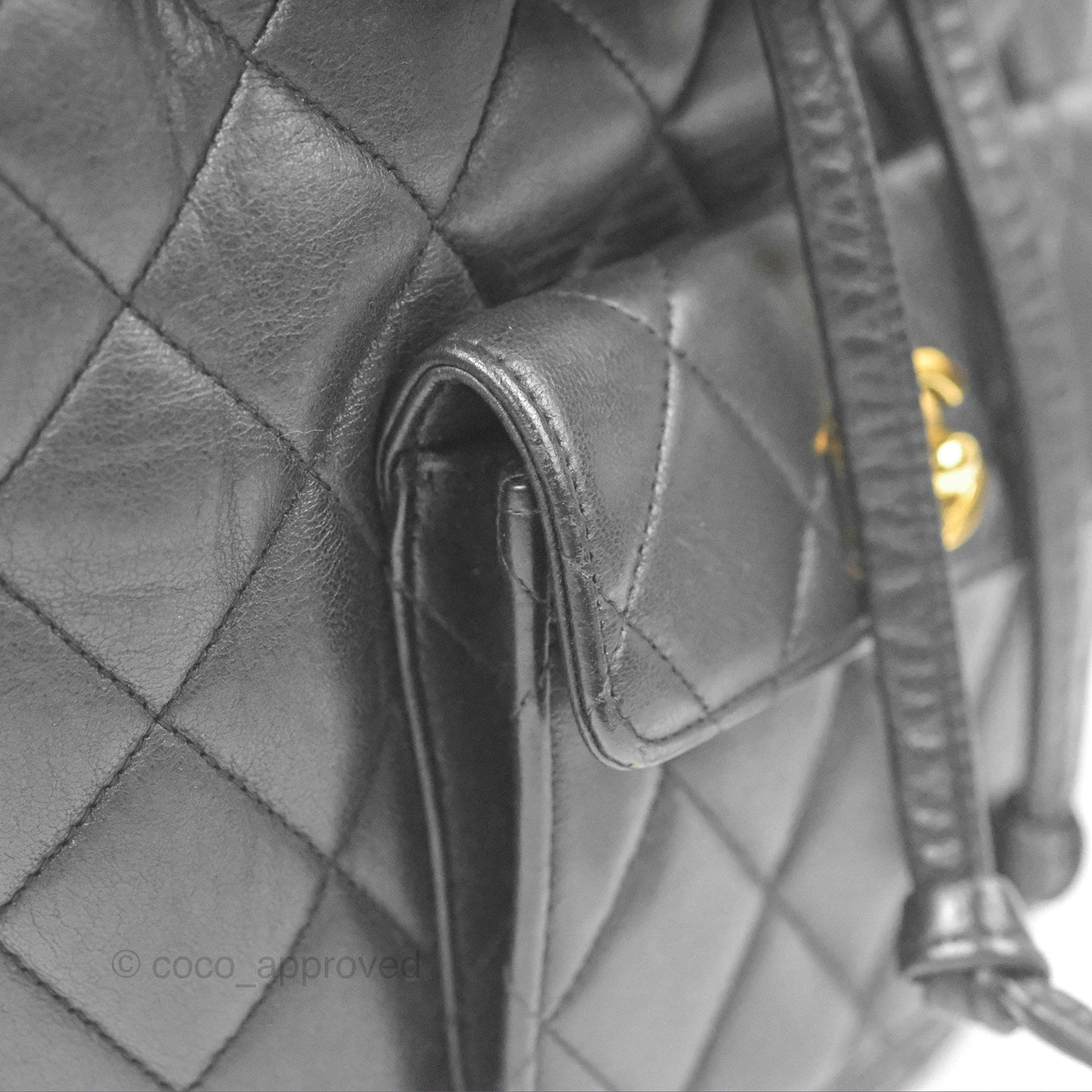 Chanel Vintage CC Duma Backpack Black Lambskin 24K Gold Hardware