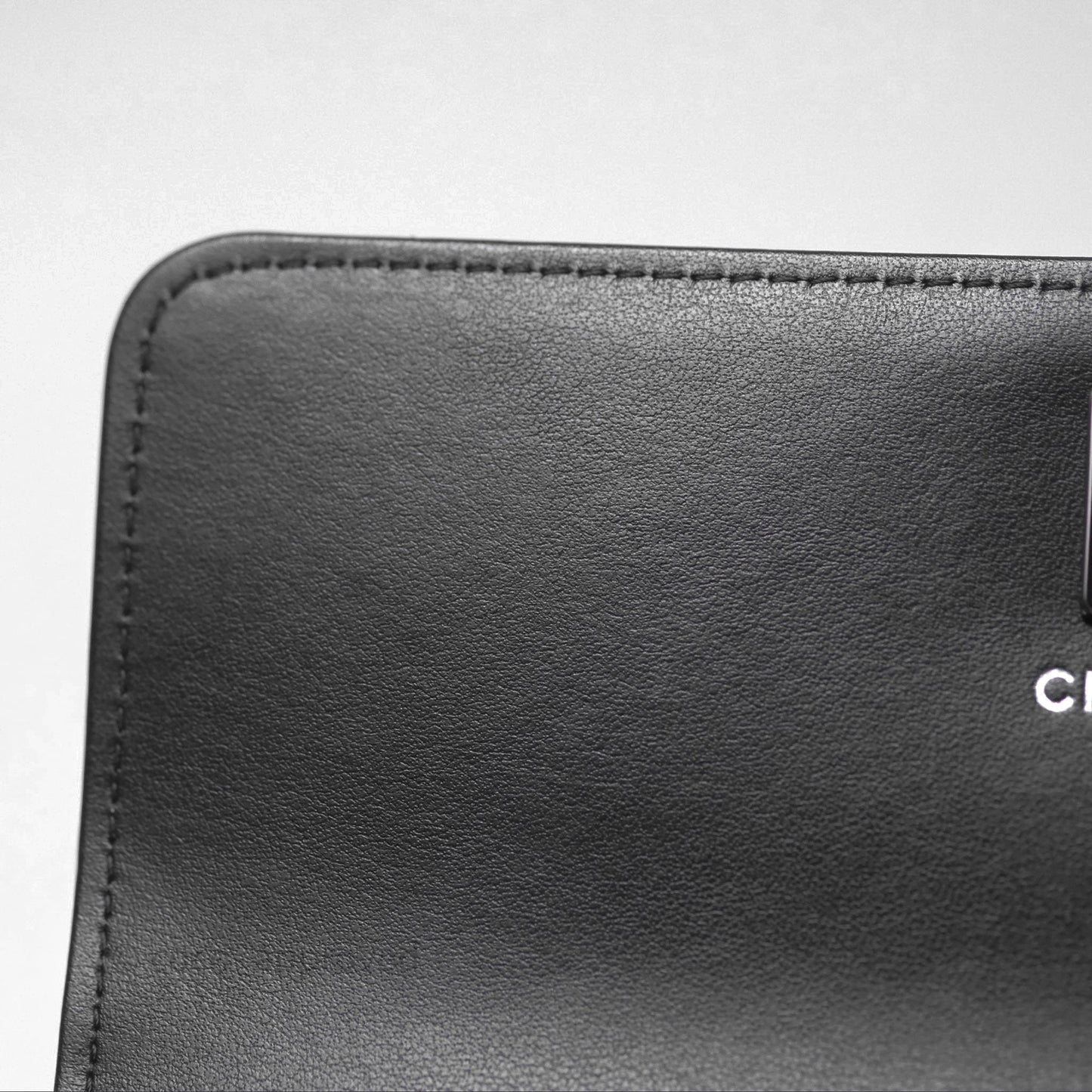 Chanel Mini Crystal Top Handle Wallet On Chain WOC Black Calfskin Gun Metal Hardware 23K