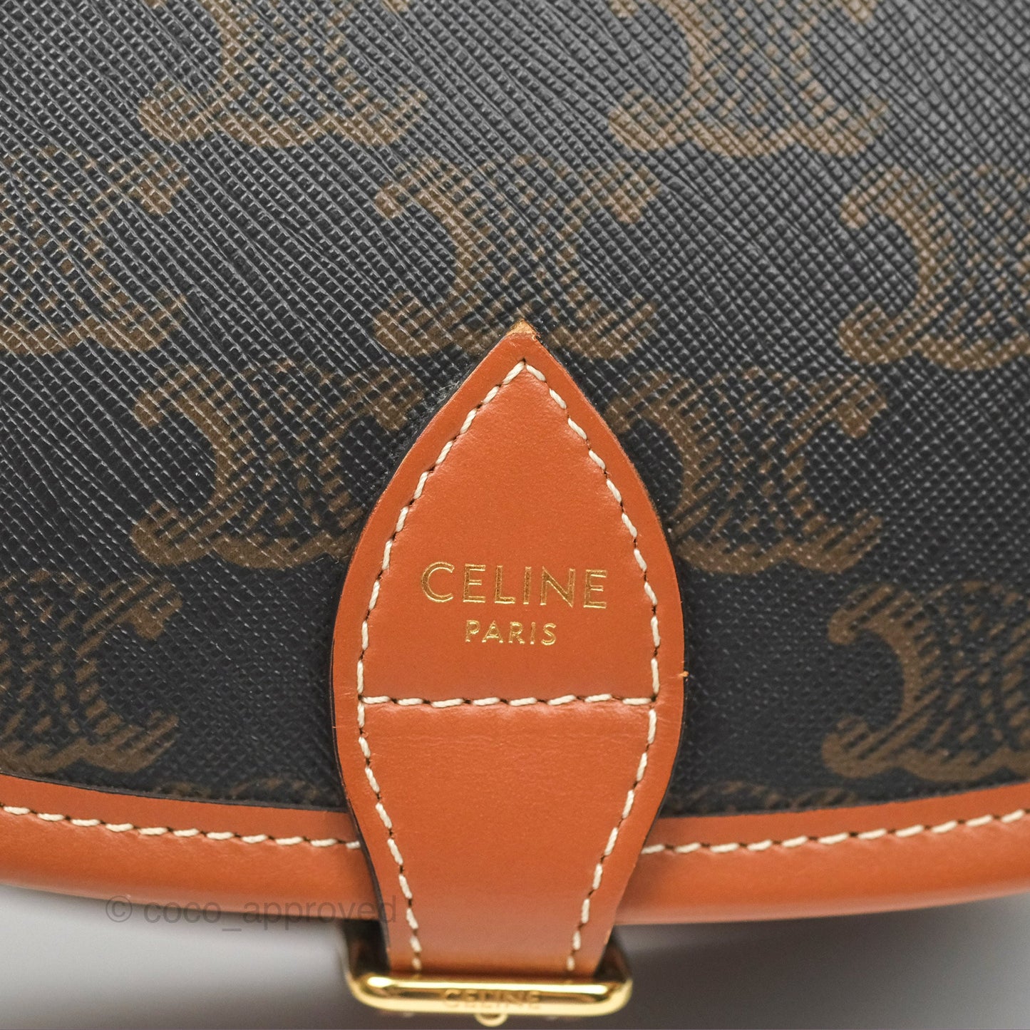 Celine Medium Folco Bag Triomphe Canvas Tan