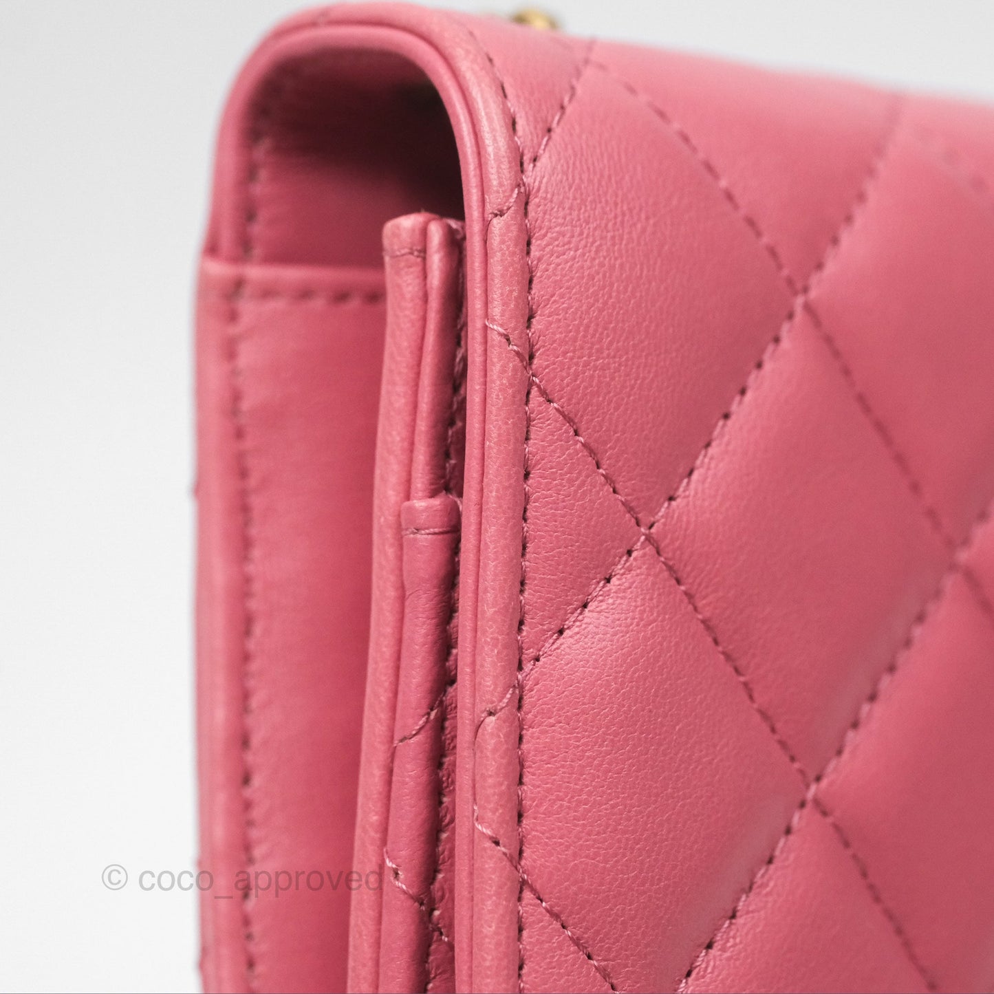 Chanel All Slide Wallet on Chain WOC Adjustable Chain Quilted Pink Lambskin