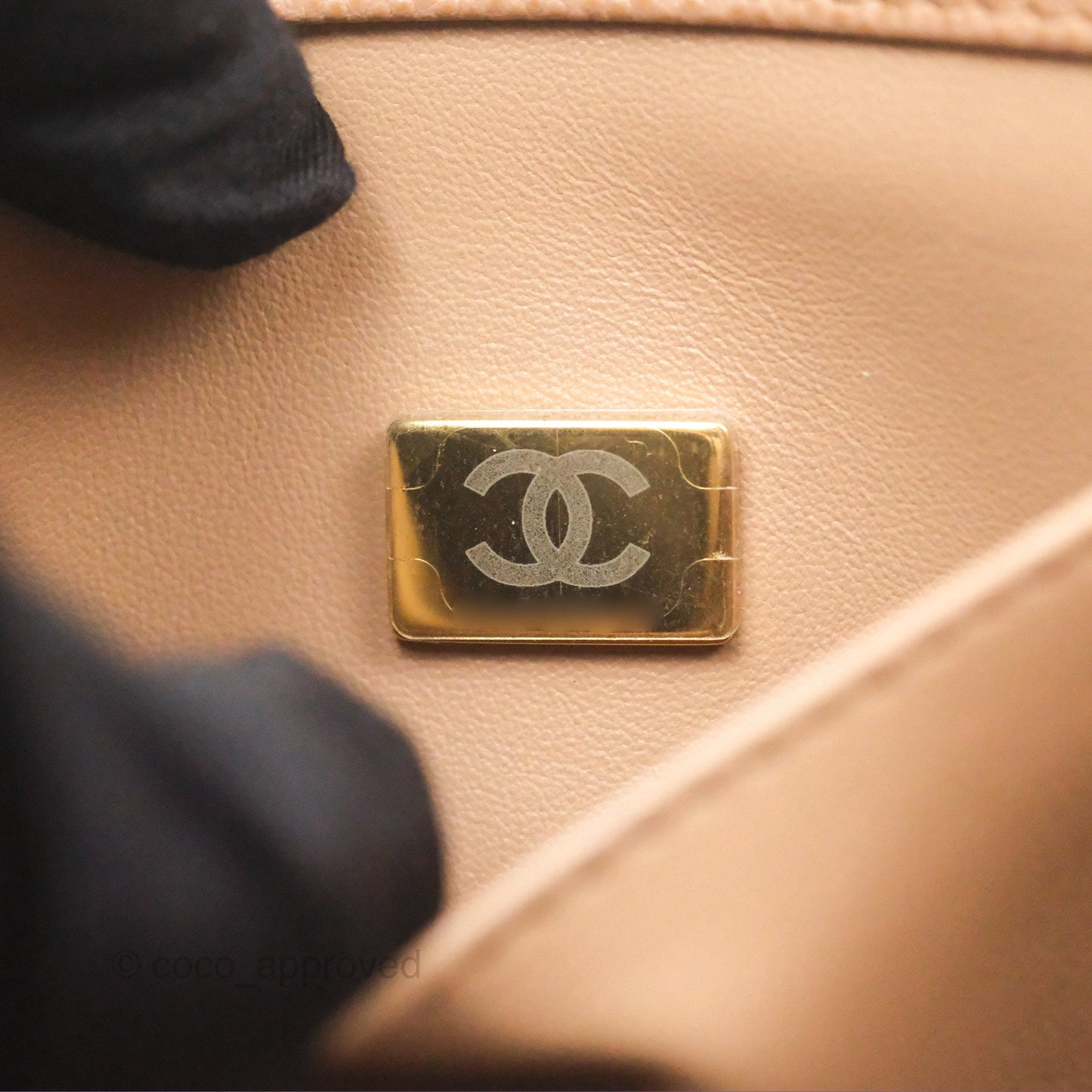 Chanel Coco First Dark Beige Flap Bag Caviar Gold Hardware 22K