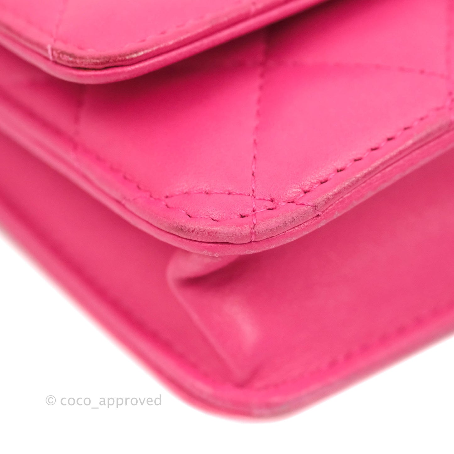 Chanel Quilted Wallet on Chain WOC Pink Lambskin Gold Hardware