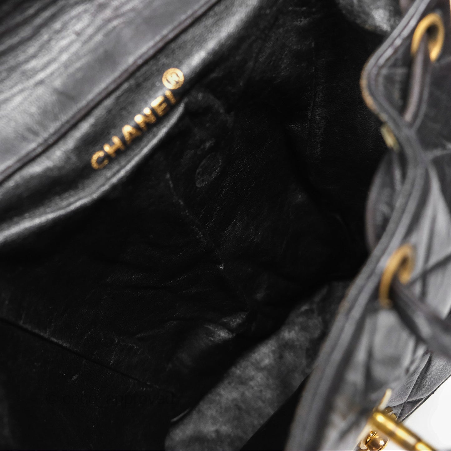 Chanel Vintage CC Duma Backpack Black Lambskin 24K Gold Hardware