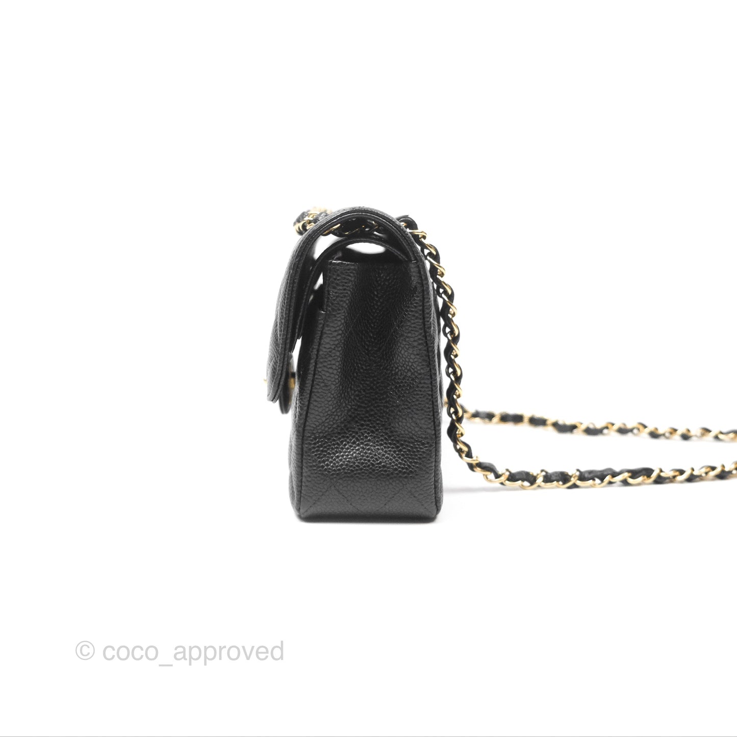 Chanel Small Classic Flap Quilted Black Caviar Gold Hardware