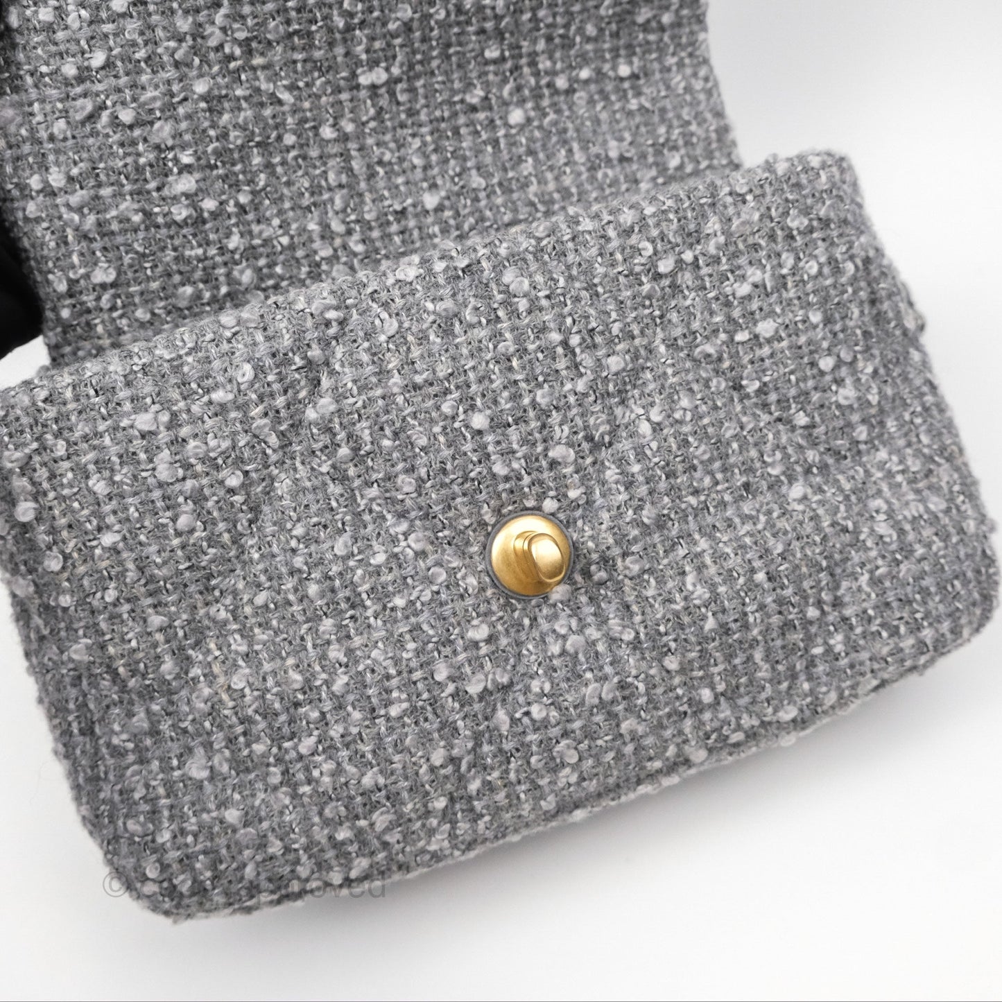 Chanel 19 Small Tweed Grey Mixed Hardware