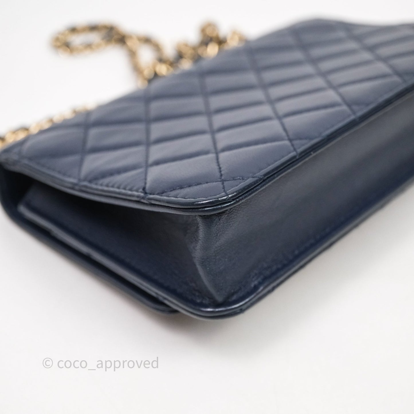 Chanel Trendy CC WOC Wallet On Chain Navy Lambskin Gold Hardware