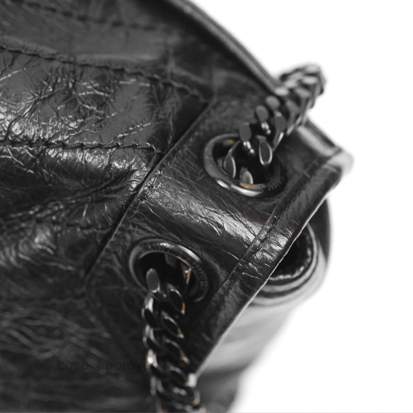 Saint Laurent Medium Niki Chain Bag Crinkled Calfskin So Black