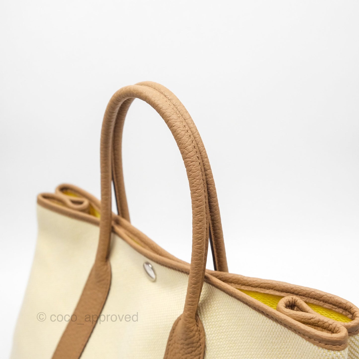 Hermès Garden Party 30 Canvas Ecru-Jaune Citron 9N/ Biscuit 48