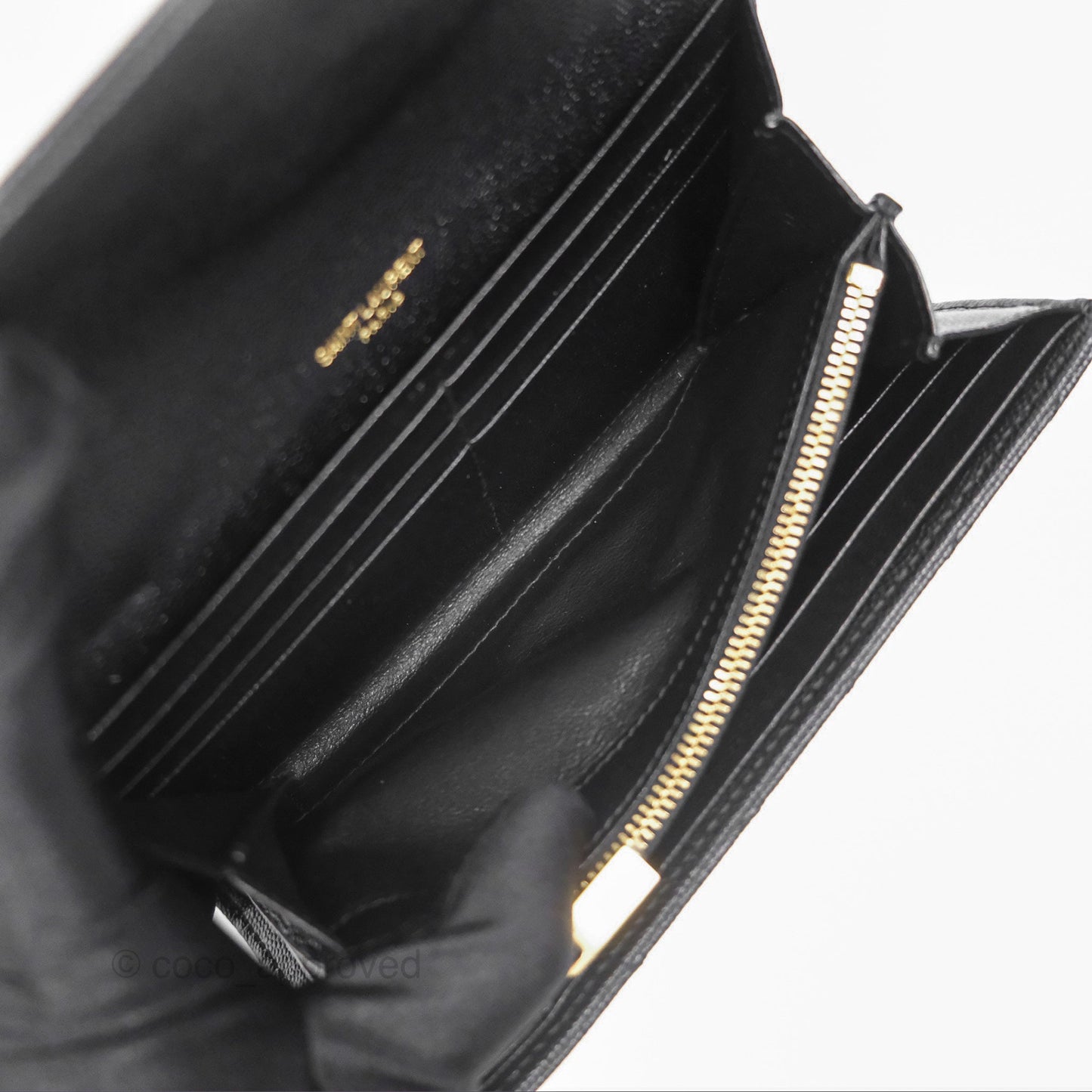 Saint Laurent Cassandre Matelasse Large Flap Wallet Black Grain De Poudre