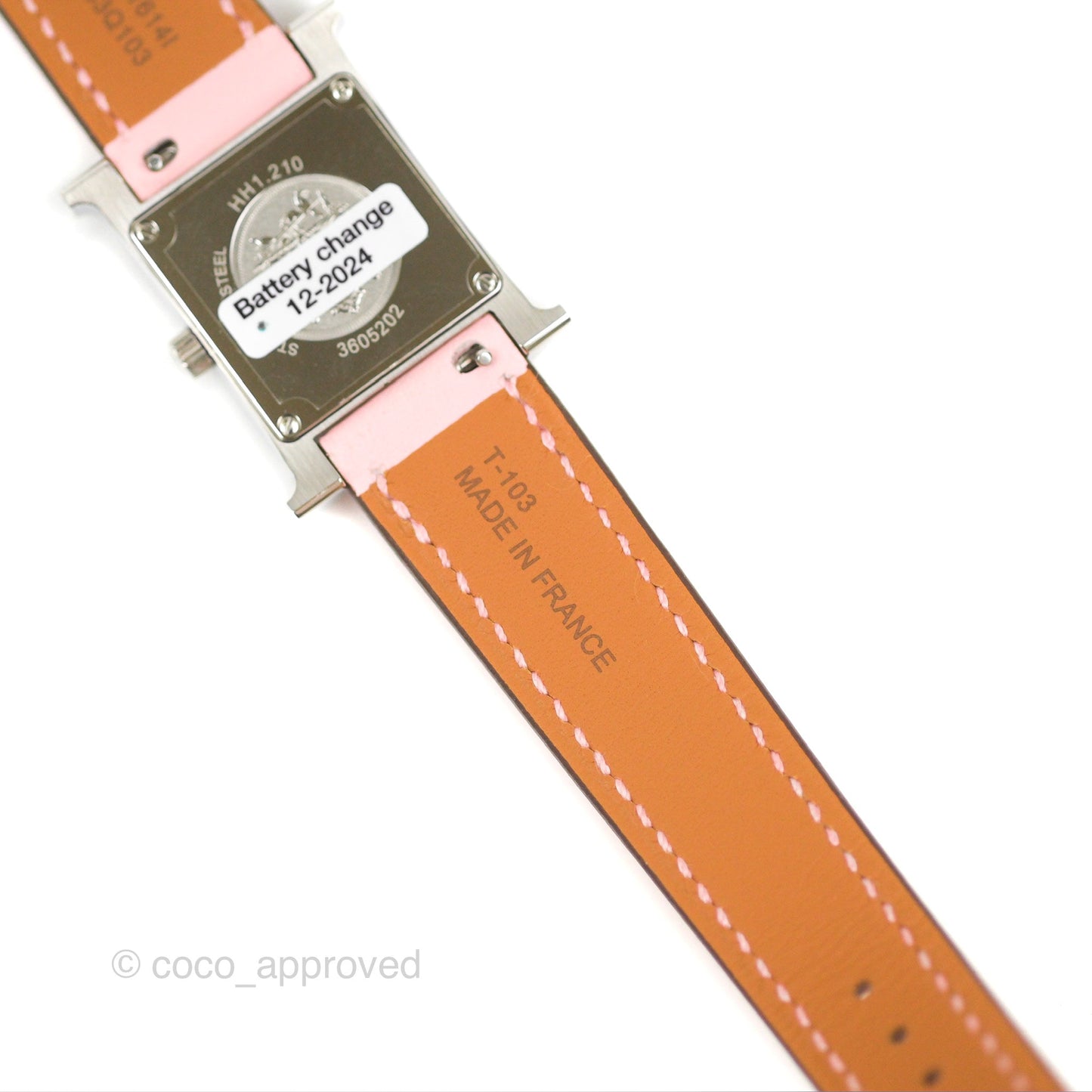 Hermès Heure H Watch Rose Sakura Swift Palladium Hardware