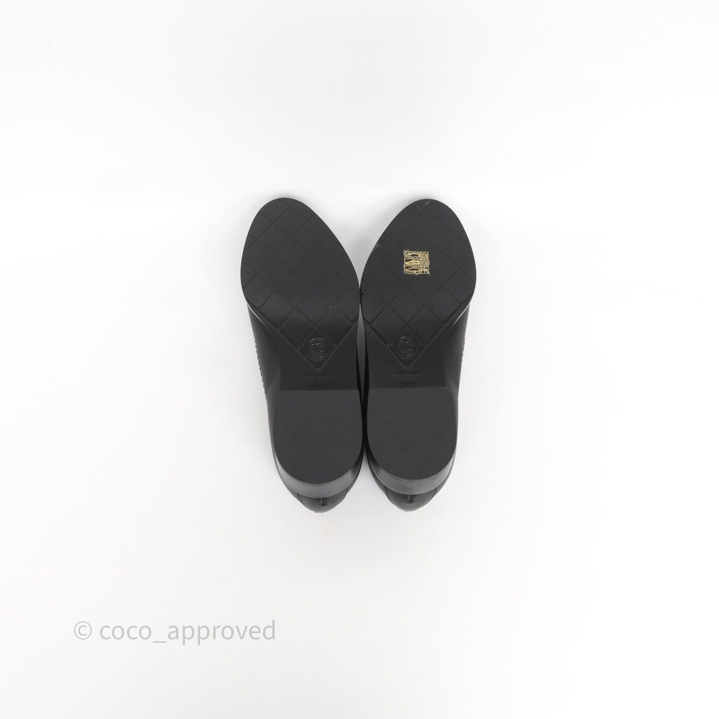 Chanel CC Loafers Black/ Brown Calfskin Size 35.5