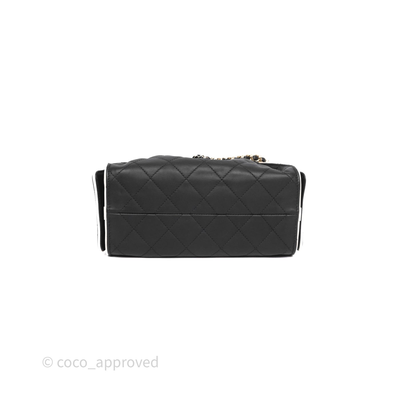 Chanel 25 Mini Bag Black/ White Calfskin Gold Hardware