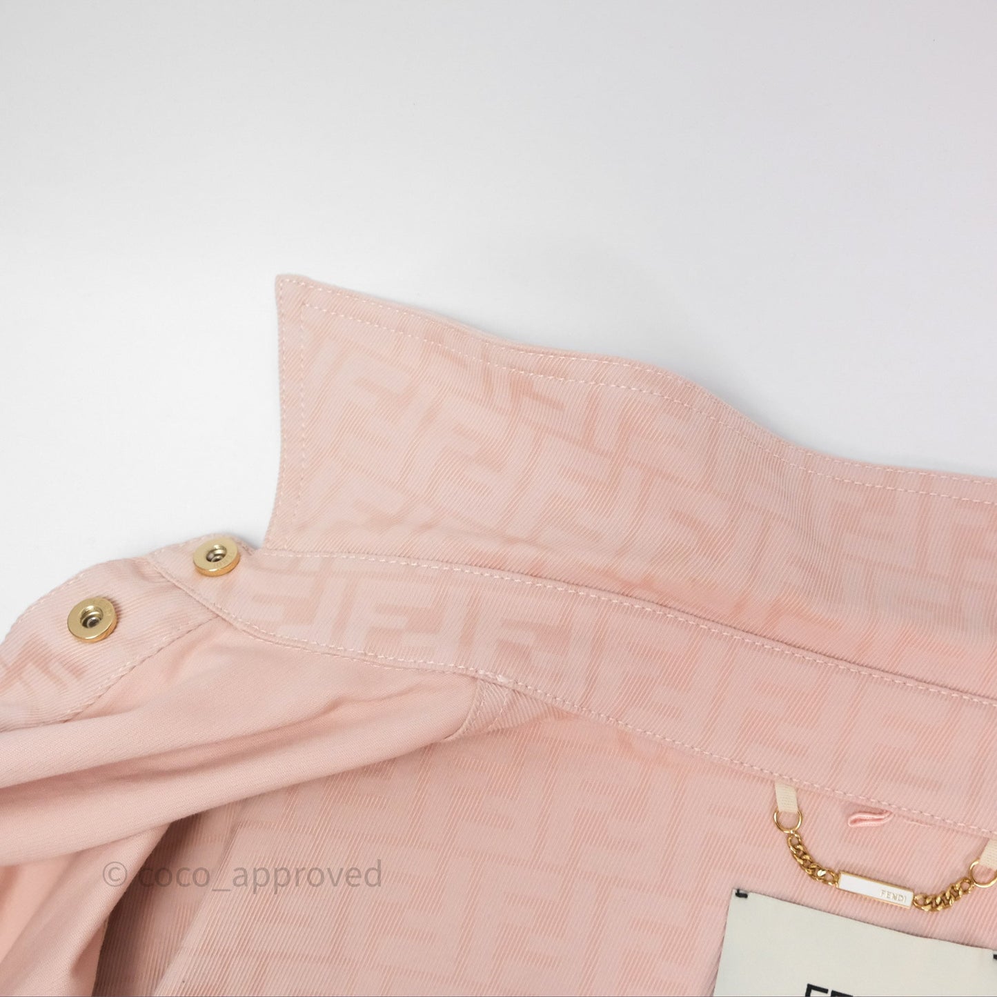 Fendi Denim FF Belted Jacket Pink