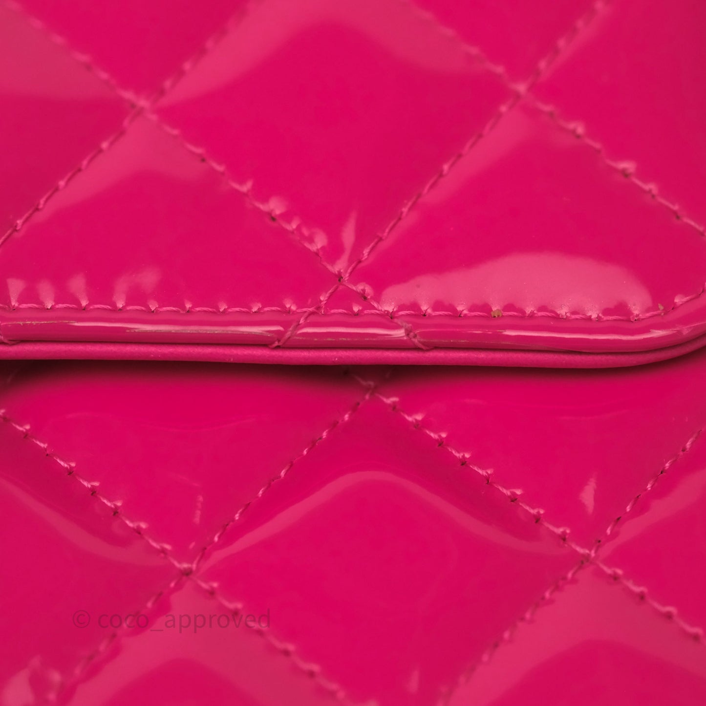 Chanel Quilted Mini Rectangular Flap Neo Pink Patent Gold Hardware