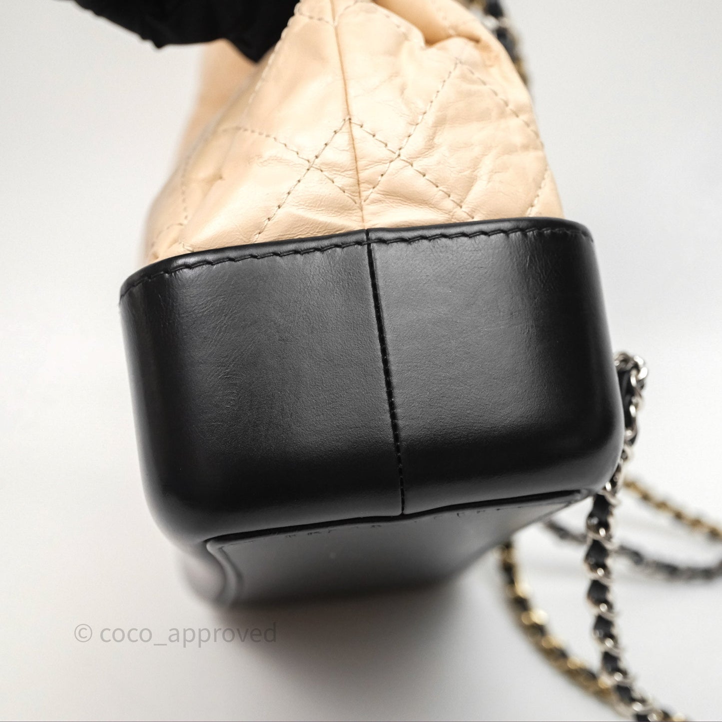 Chanel Quilted Small Gabrielle Backpack Black/Beige Aged Calfskin
