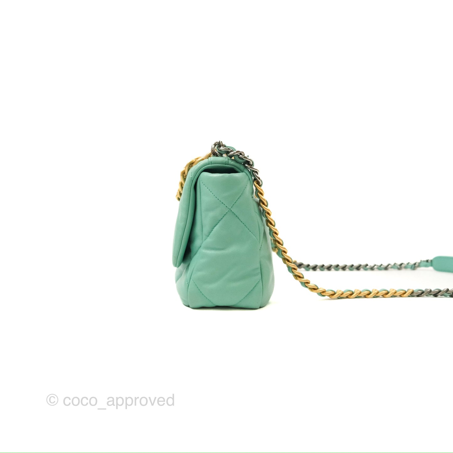Chanel 19 Small Tiffany Blue Mixed Hardware