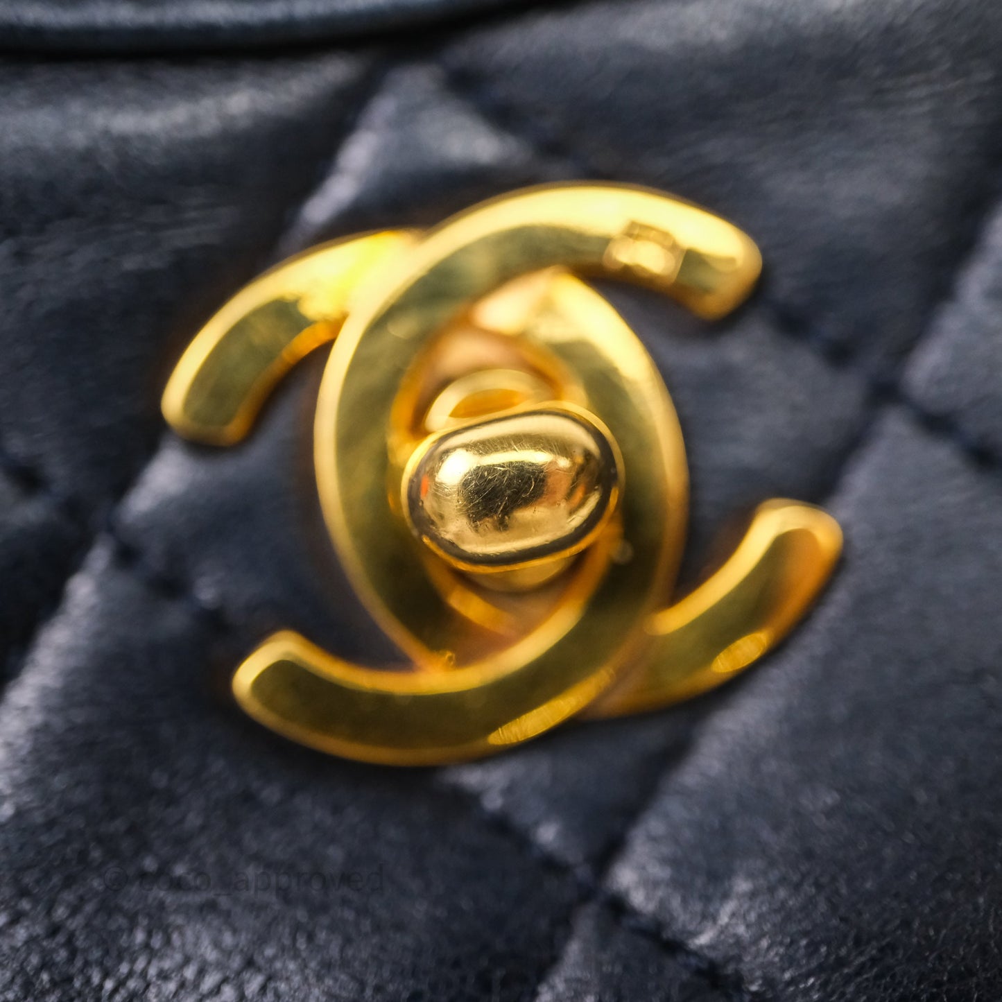 Chanel Vintage 31 Navy Lambskin 24K Gold Hardware