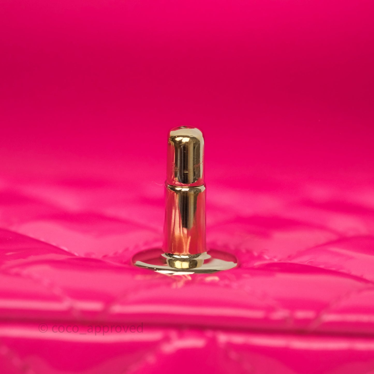 Chanel Quilted Mini Rectangular Flap Neo Pink Patent Gold Hardware
