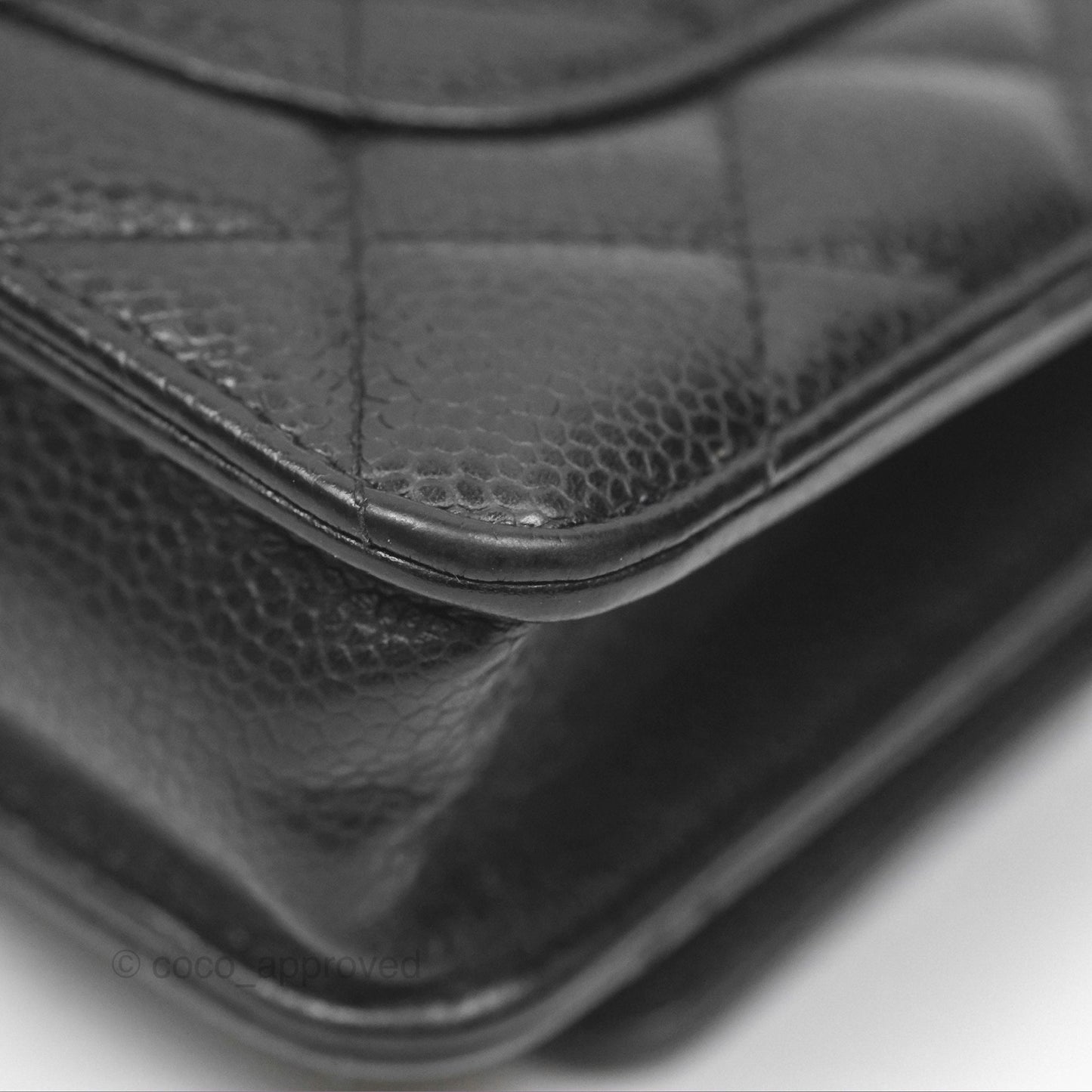 Chanel Classic Quilted Wallet On Chain WOC Black Caviar Gold Hardware