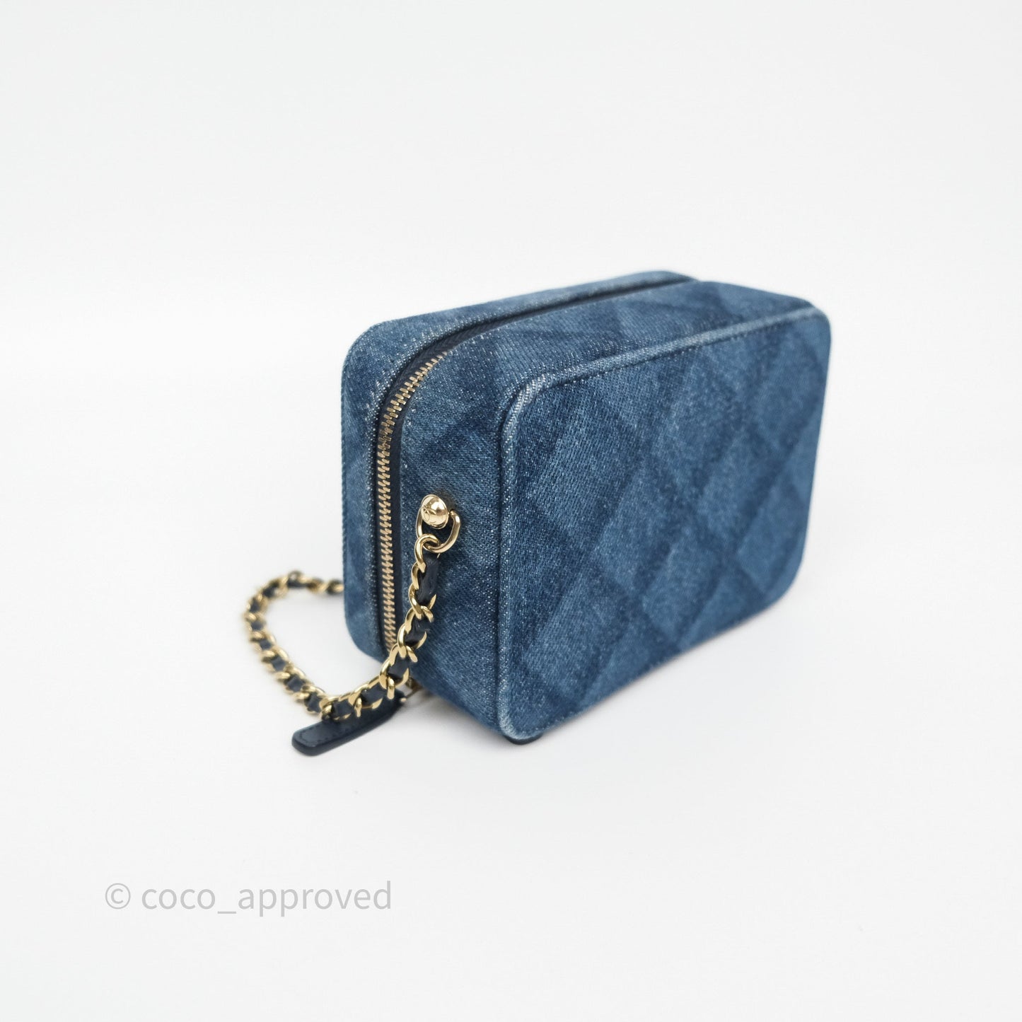 Chanel Camera Bag Quilted Denim Gold Hardware