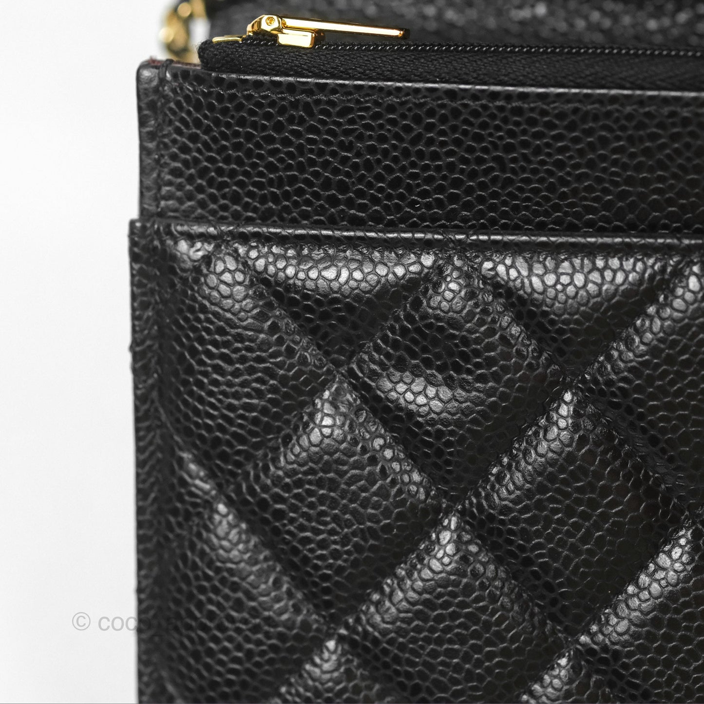 Chanel Classic Quilted Wallet On Chain WOC Black Caviar Gold Hardware