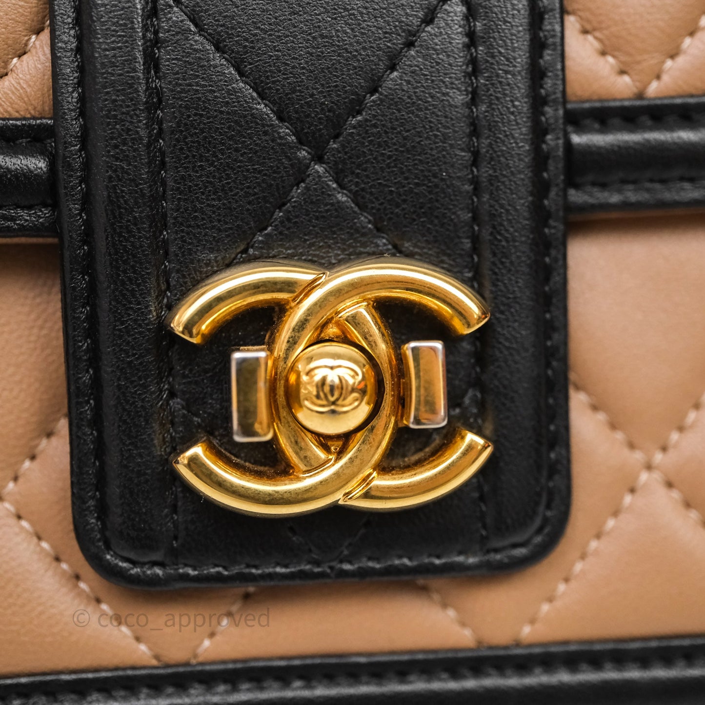 Chanel Quilted Medium Elegant CC Flap Beige Lambskin Gold Hardware