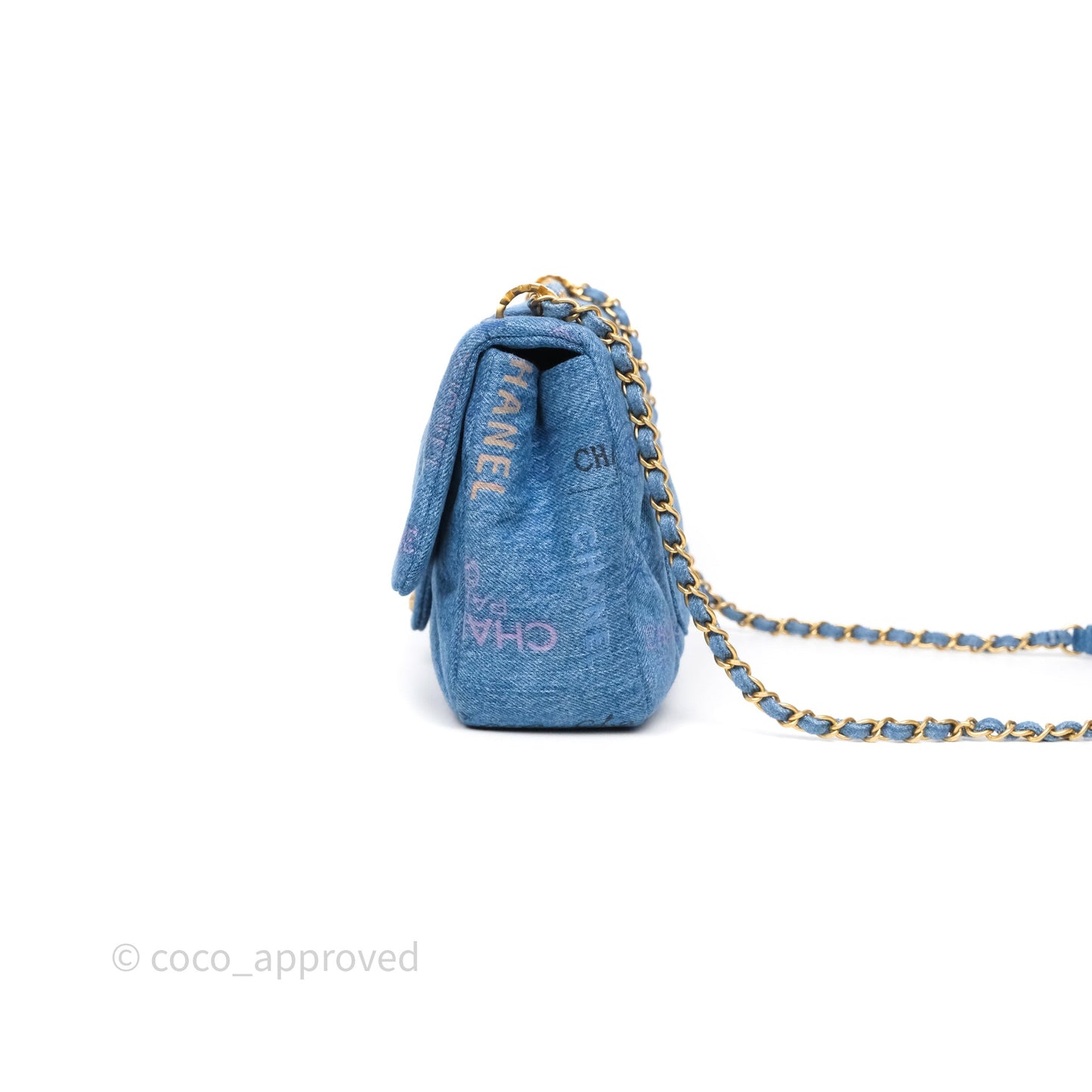 Chanel Large Denim Mood Flap Quilted Blue Multicolor 22P