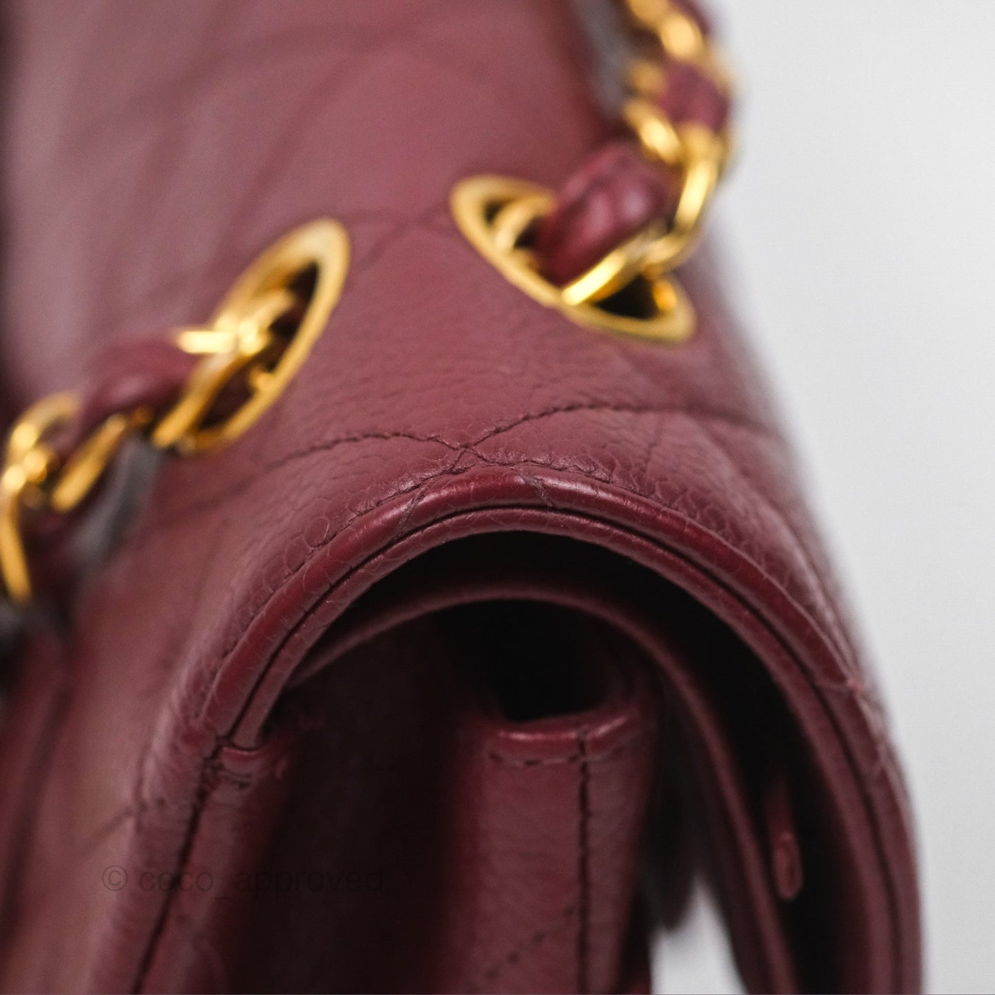 Chanel Vintage Classic Small S/M Flap Burgundy Caviar 24K Gold Hardware