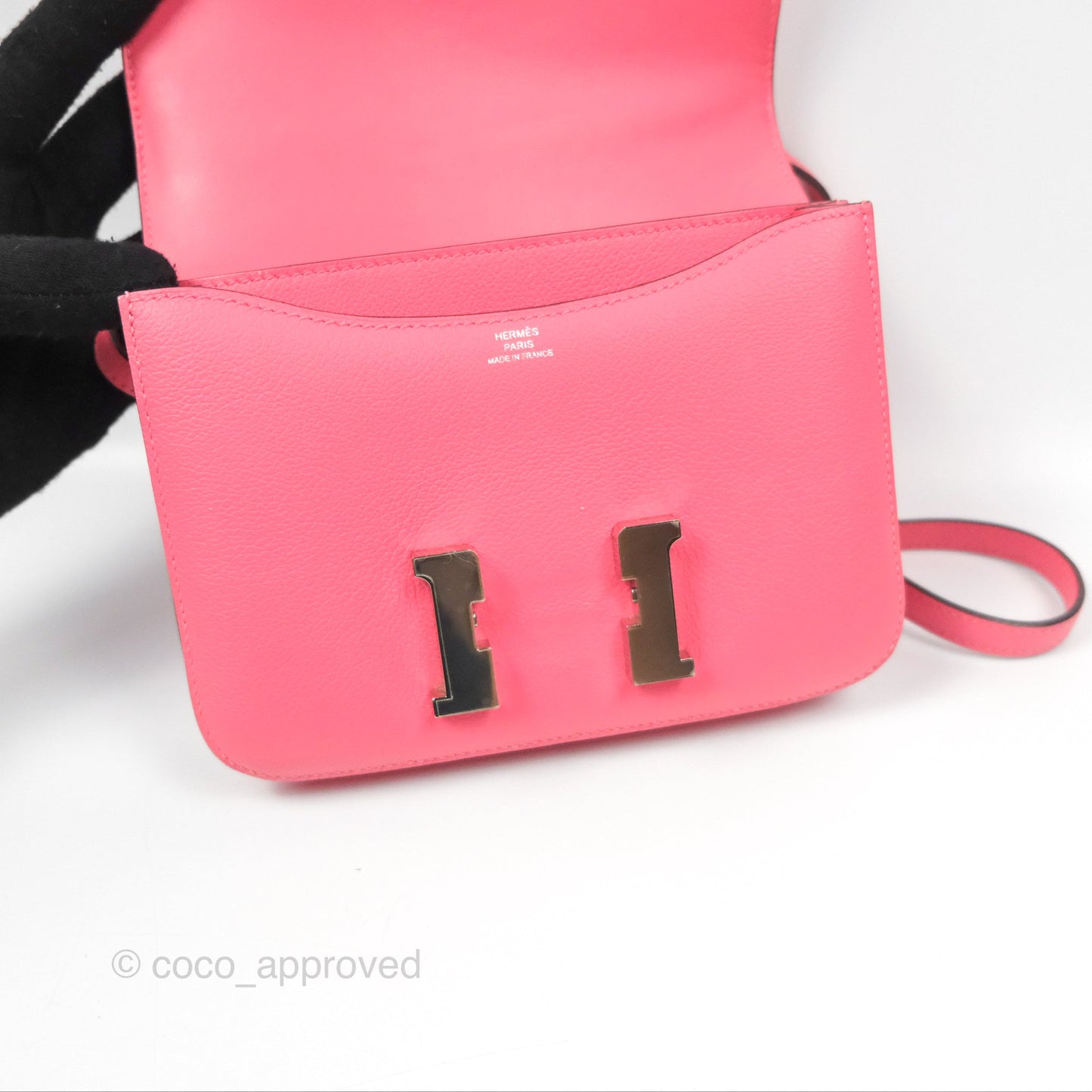 Hermès Constance Mini 18 Rose Azalee Evercolor Palladium Hardware