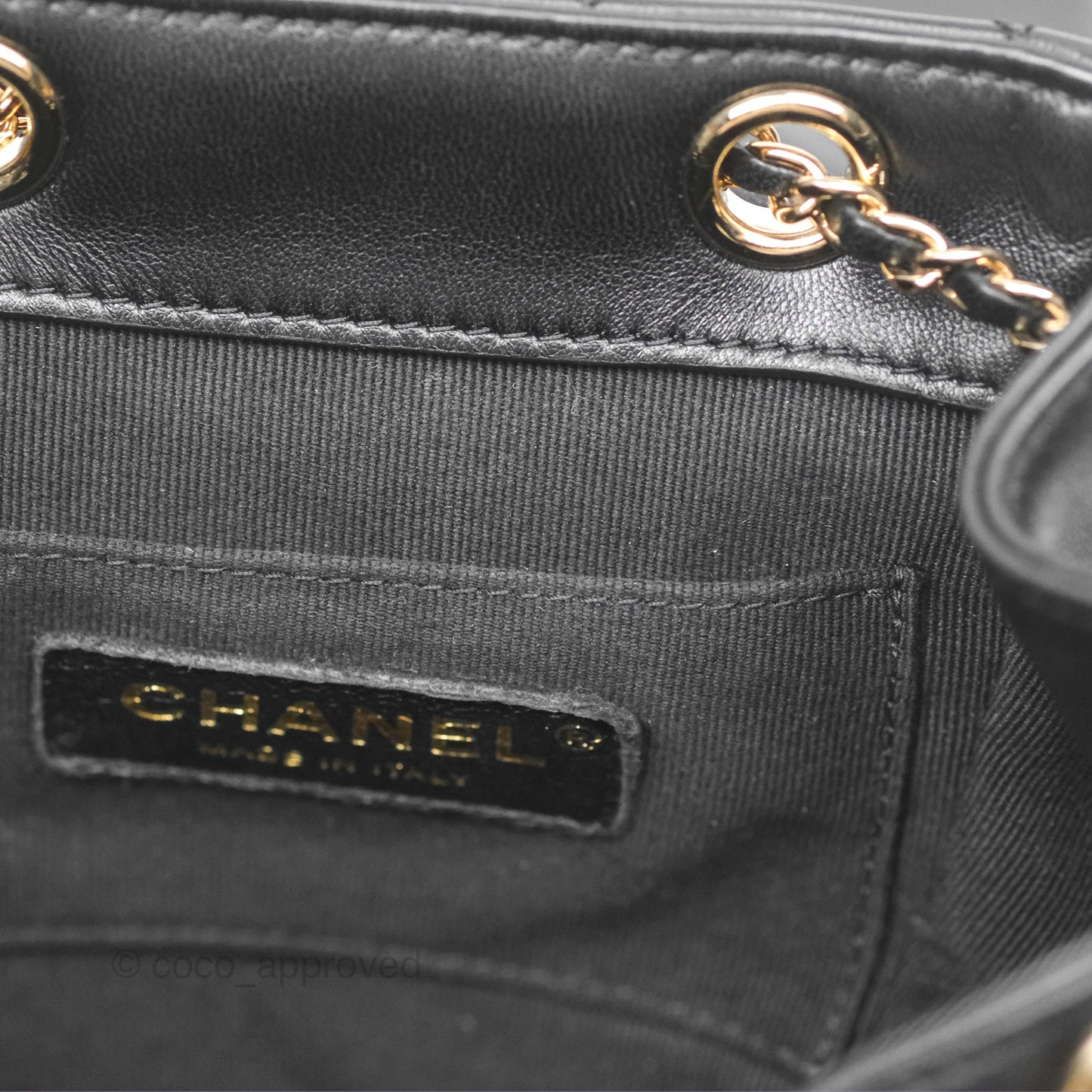 Chanel Quilted Small Duma Drawstring Backpack Black Lambskin