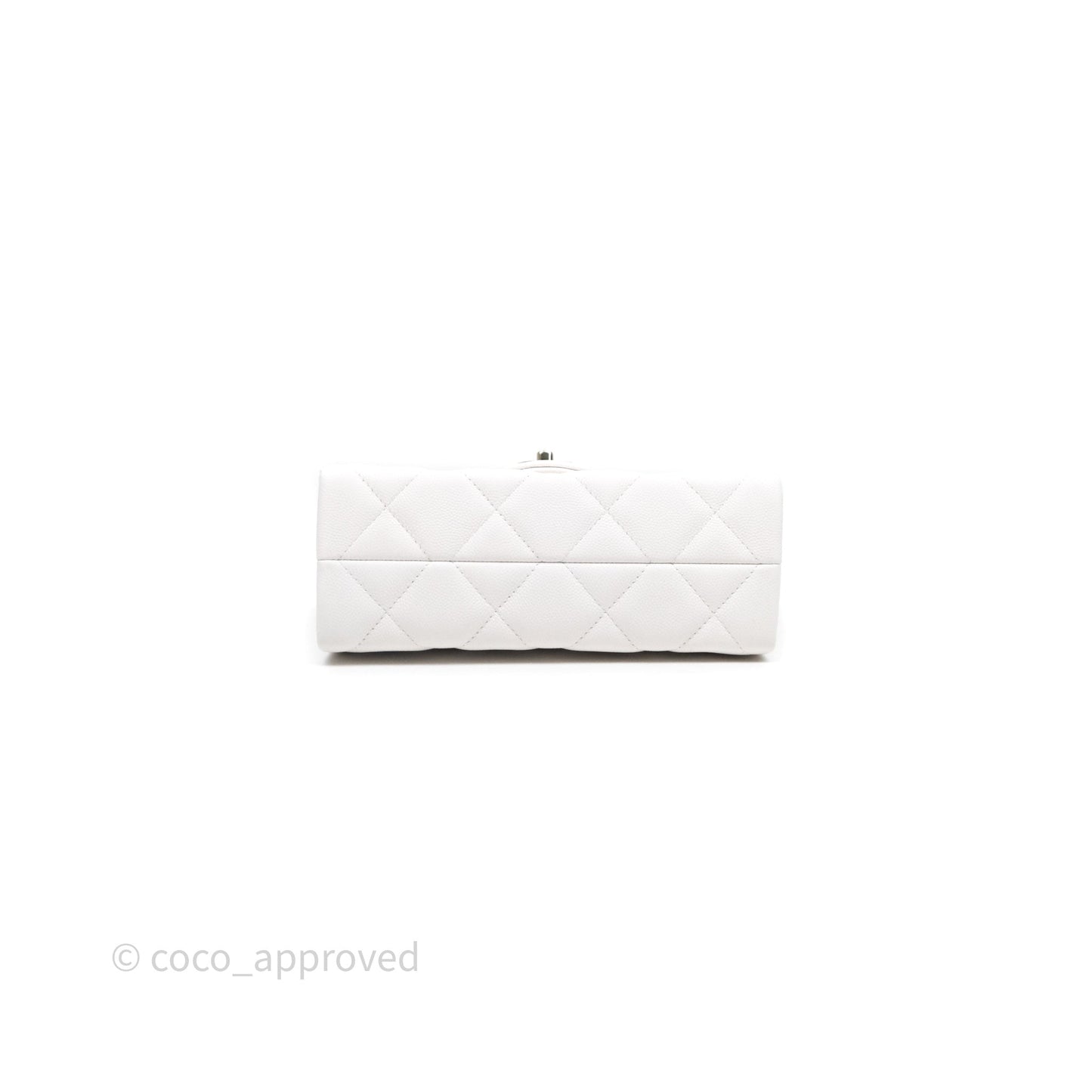 Chanel Small Coco Lady Quilted Flap Bag With Top Handle White Calfskin Gold Hardware