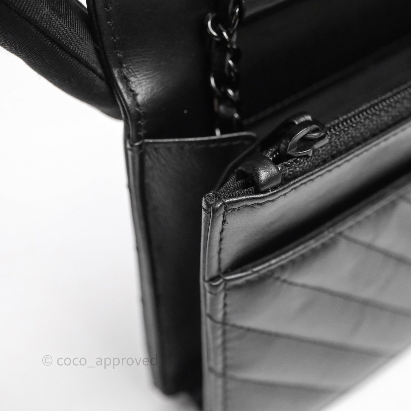 Chanel WOC Chevron Reissue So Black Calfskin