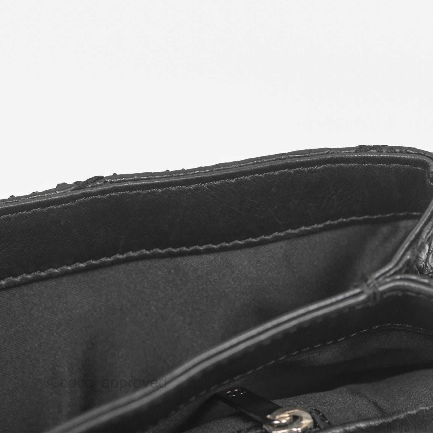 Chanel Quilted Ultimate Stitch Flap Bag Matte Python Black Silver Hardware